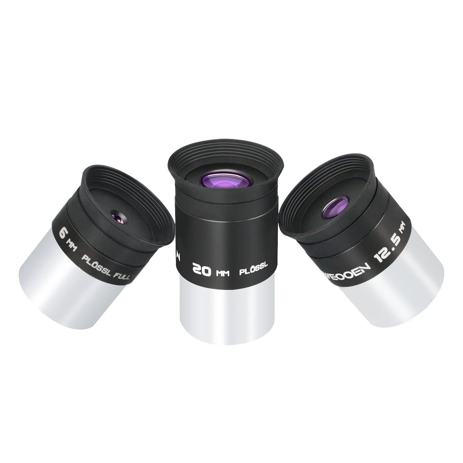 Weooen 1.25Inch Telescope Eyepiece Kit, Three Plossl Eyepieces (6Mm, 12.5Mm, 20Mm), Fully Coated Optical Lens, Metal Constructio